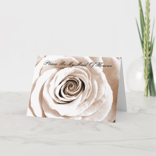 ブライダルホワイトどうぞ私のメイド・オブ・オーナー（花嫁付き添い人） 招待状 (正面)