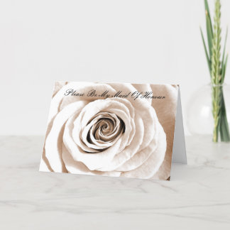 ブライダルホワイトどうぞ私のメイド・オブ・オーナー（花嫁付き添い人） 招待状