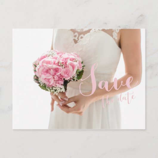 ブライダルホワイトウェディング日付保存招待状 案内ポストカード (正面)