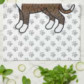 ブライダルボクサーかわいい漫画の犬と手 キッチンタオル (折り畳み)