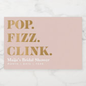 ブライダルポップ・アートのフィズインクミニワきらめくインボトルL スパークリングワインラベル (シングルラベル)