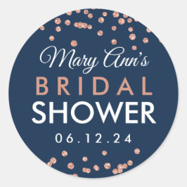 ブライダルメッセージカードバラ金ゴールドグリッター紙吹雪海軍 ラウンドシール