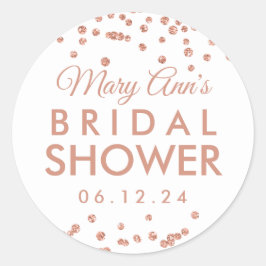 ブライダルメッセージカードバラ金ゴールドグリッター紙吹雪白 ラウンドシール