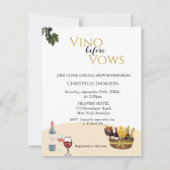 ブライダルモダンシャワーの招待を願う前にVino 招待状 (正面)