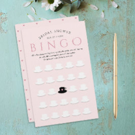 ブライダルモダンピンクティーパーティービンゴティーカップパターン