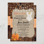 ブライダルランジェリーシャワーパーティーパンプキン秋インラブ 招待状 (正面/裏面)