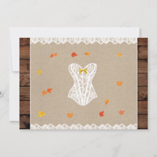 ブライダルランジェリーシャワーパーティー秋イン離れラブ 招待状 (裏面)