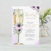 ブライダルランチパープル金ゴールドブライダルシャワー 招待状 (スタンド正面)