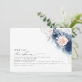 ブライダルランチョンダスティブルーピンクブライダルシャワー 招待状 (スタンド正面)