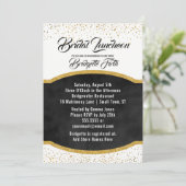 ブライダルランチョン | ブラックゴールドグリッター ブライダルシャワー 招待状 (スタンド正面)