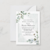 ブライダルルンチョンウォーターカラーユーカリプスグリーンリー ノートカード (正面)