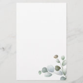 ブライダルルンチョンウォーターカラーユーカリプスグリーンリー 便箋 (裏面)