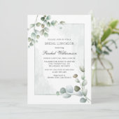 ブライダルルンチョンウォーターカラーユーカリプスグリーンリー 招待状 (スタンド正面)