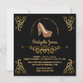 ブライダルルンチョンエレガント金ゴールド|ウェディングシャワー 招待状 (正面)