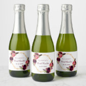 ブライダルルンチョンフローラ幾何学白ブルゴーニュ スパークリングワインラベル (ボトル)