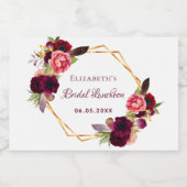 ブライダルルンチョンフローラ幾何学白ブルゴーニュ スパークリングワインラベル (シングルラベル)