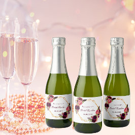 ブライダルルンチョンフローラ幾何学白ブルゴーニュ スパークリングワインラベル