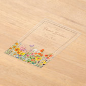 ブライダルルンチョンボホワイルドフラワーズブライダルシャワー アクリル招待状 (レイダウン)