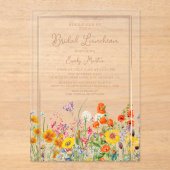 ブライダルルンチョンボホワイルドフラワーズブライダルシャワー アクリル招待状 (正面)