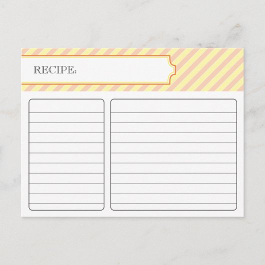 ブライダルレシピカード – オレンジと黄色 ポストカード (正面)