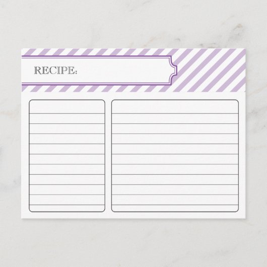 ブライダルレシピカード – 紫 ポストカード (正面)