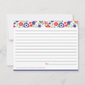 ブライダルレシピカード |赤と海軍 (裏面)