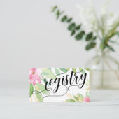 ブライダルレジストリカラフルスクリプト水色の花 エンクロージャーカード (スタンド正面)
