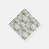 ブライダルレースアンドホワイトローズ スタンダードカクテルナプキン (角)