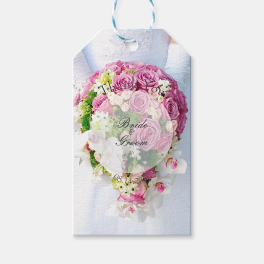 ブライダルレースフラワーブーケ結婚ーズ ギフトタグ (正面)