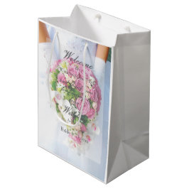 ブライダルレースフラワーブーケ結婚ーズ ミディアムペーパーバッグ