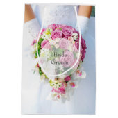 ブライダルレースフラワーブーケ結婚ーズ ミディアムペーパーバッグ (裏面)