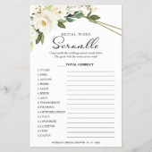 ブライダルワードスクランブルゲームの緑の幾何学的 チラシ (正面)