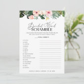 ブライダルワードスクランブルゲーム熱帯フローラカード 招待状 (スタンド正面)