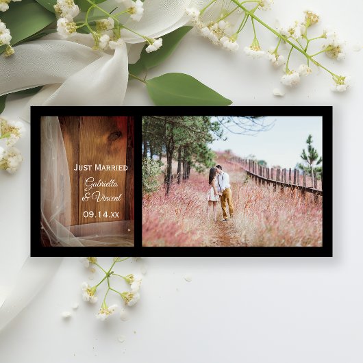 ブライダルヴェイルアンドバーンウッドカントリーたった今結婚しました 案内状