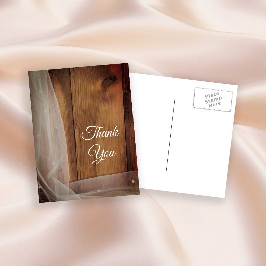 ブライダルヴェイルバーンウッドカントリーウェディングサンキュー ポストカード