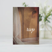 ブライダルヴェイルバーンウッドカントリーウェディングRSVPカード 出欠カード (スタンド正面)