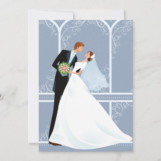 ブライダル抱擁石板結婚式招待状 招待状 (正面)