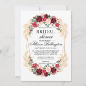 ブライダル招待マルサラピーニーバラパンパスグラス 招待状 (正面)