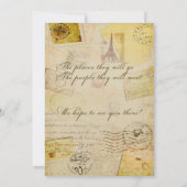 ブライダル旅行シャワーテーマでココアとクリームインヴィ 招待状 (裏面)