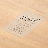 ブライダル昼食会 |ブラック&ホワイトブライダルシャワー アクリル招待状 (レイダウン)