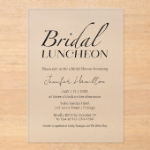 ブライダル昼食会 |ブラック&ホワイトブライダルシャワー アクリル招待状 (正面)