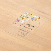 ブライダル昼食会 |ワイルドフラワーボホブライダルシャワー アクリル招待状 (レイダウン)