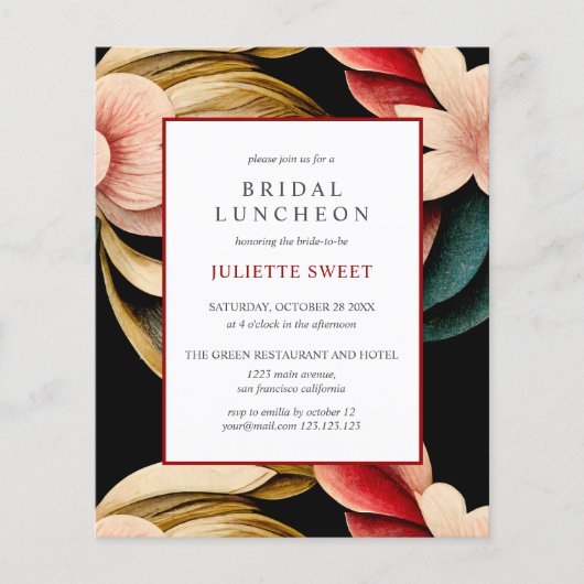 ブライダル昼食会 |ヴィンテージ赤い黒 (正面)