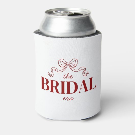 ブライダル時代｜赤いリボンのリボンスケッチの結婚式 缶クーラー (缶裏面)