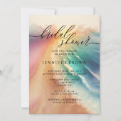 ブライダル海ビーチシグネチャーサマーウォーター色 招待状 (正面)