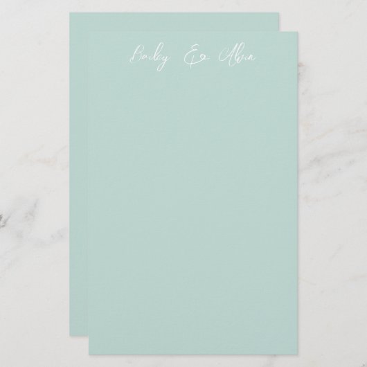 ブライダル無地のパーソナライズされた 便箋 (正面/裏面)