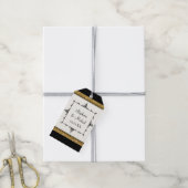 ブライダル特典ギフトラベル金ゴールドオーナメントグリッターストライプ ギフトタグ (より糸付き)