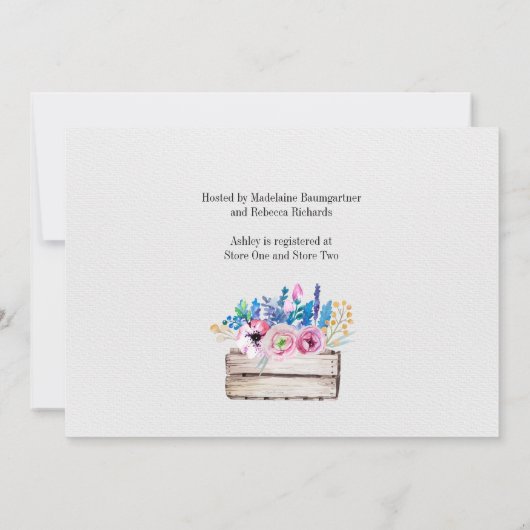 ブライダル素朴シャワーへの招待 招待状 (裏面)