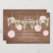ブライダル素朴シャワー招待 – フラグnフラフ 招待状 (正面/裏面)