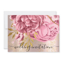 ブライダル結婚のピンクのバラの金ゴールド花バラ